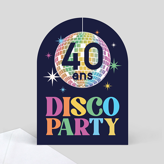 Invitation anniversaire Fête disco