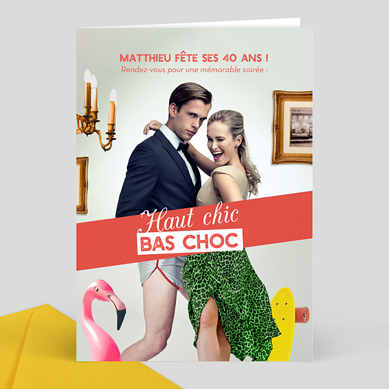 Invitation Anniversaire Haut Chic Bac Choc Popcarte