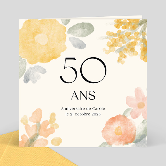 Invitation anniversaire Jardin aquarelle