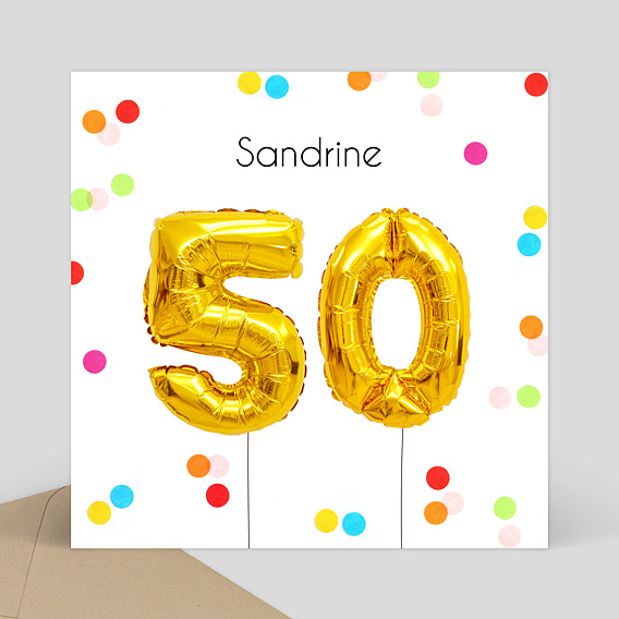 Invitation Anniversaire Party 50 Popcarte