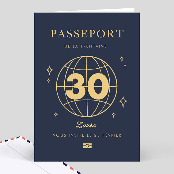 Invitation anniversaire Passeport