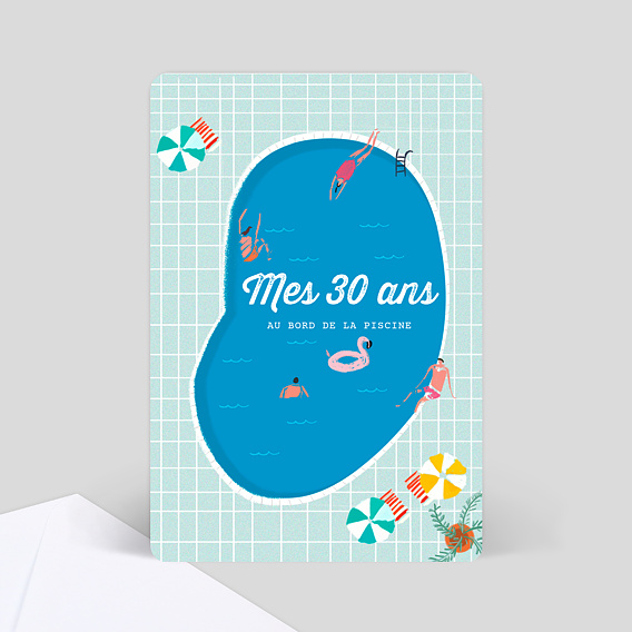 Carte D Invitation Anniversaire Adulte Pool Party Popcarte