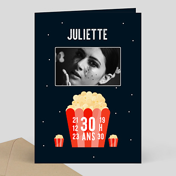 Invitation Anniversaire Cinema Popcarte