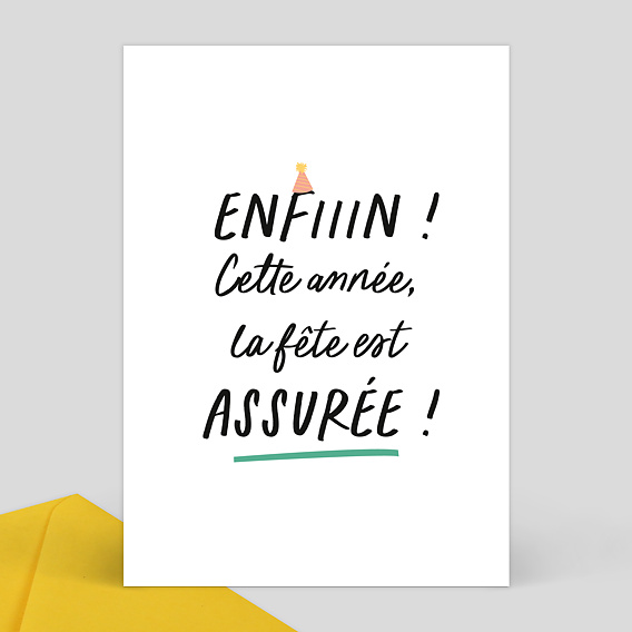 Invitation anniversaire Fête Assurée