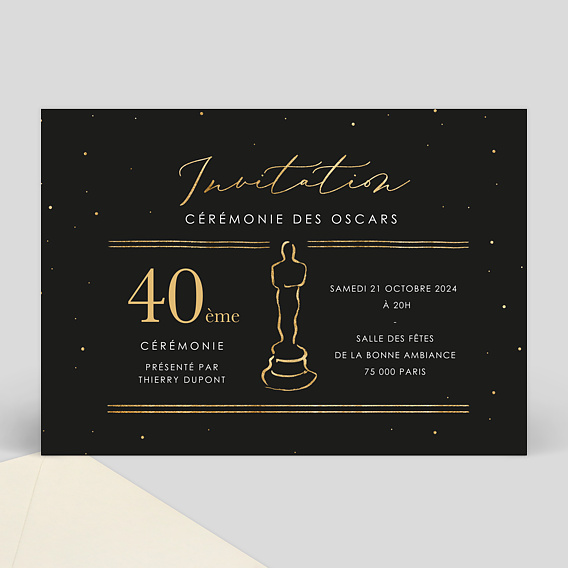 Invitation anniversaire Cérémonie des Oscars