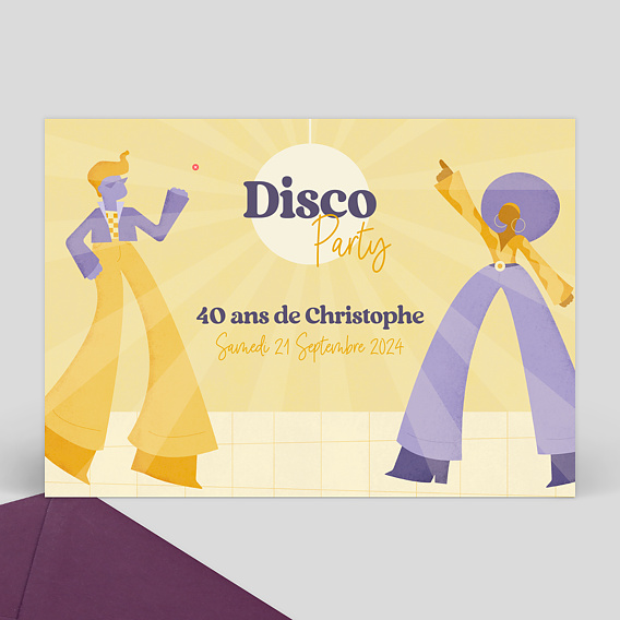 Invitation anniversaire Disco Dancer 