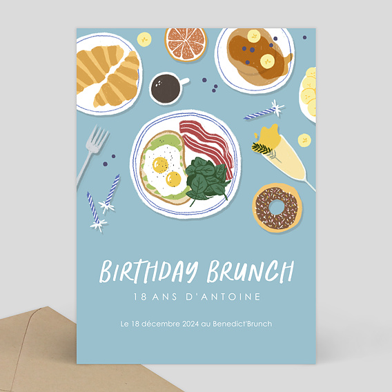 Invitation anniversaire Brunch