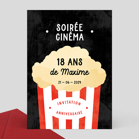 Invitation anniversaire Soirée Cinéma