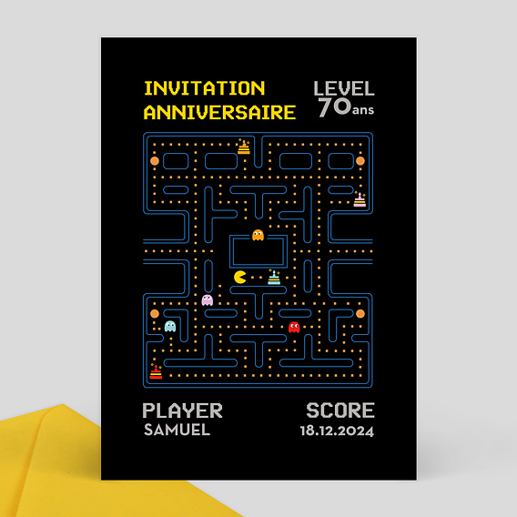 Invitation anniversaire Jeu d'Arcade