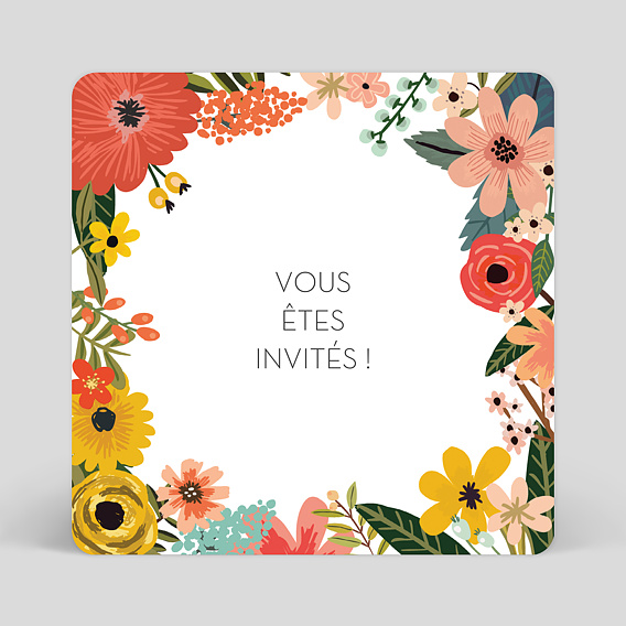 Invitation anniversaire Bouquet Printanier