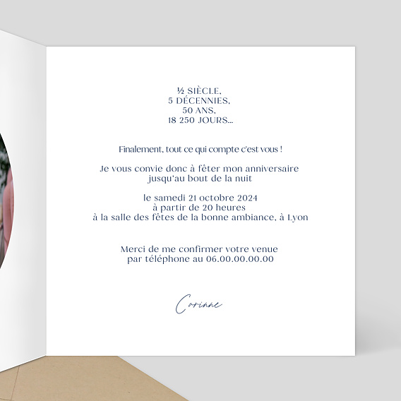 Invitation Anniversaire Adulte Esprit Azulejos - Popcarte