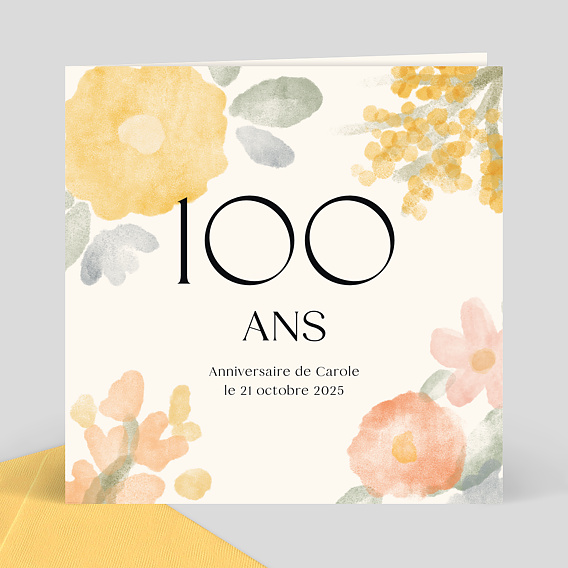 Invitation anniversaire Jardin aquarelle