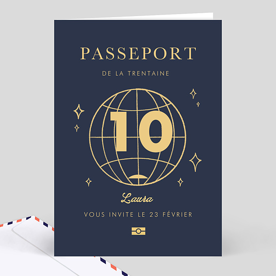 Invitation anniversaire Passeport