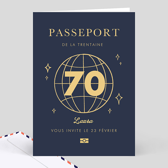 Invitation anniversaire Passeport