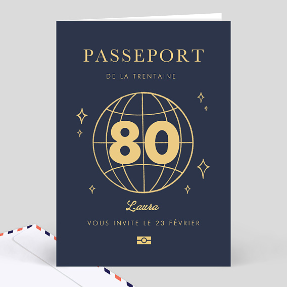 Invitation anniversaire Passeport