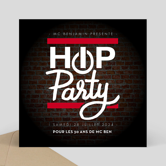 Invitation anniversaire Hip Hop