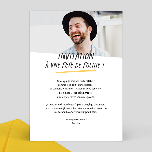 Invitation Anniversaire Adulte Fete Assuree Popcarte