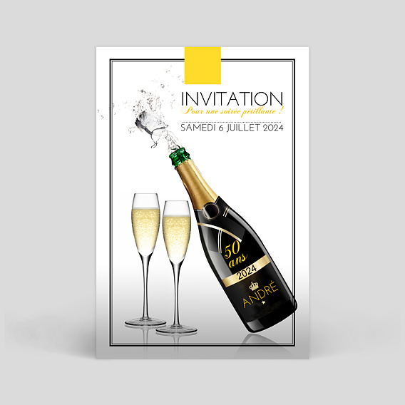 Invitation anniversaire Champagne