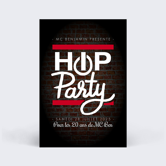 Invitation anniversaire Hip Hop