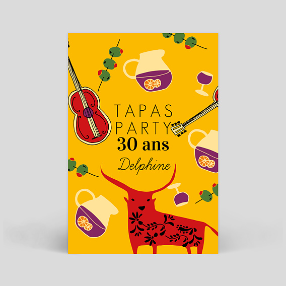 Invitation anniversaire Tapas Party