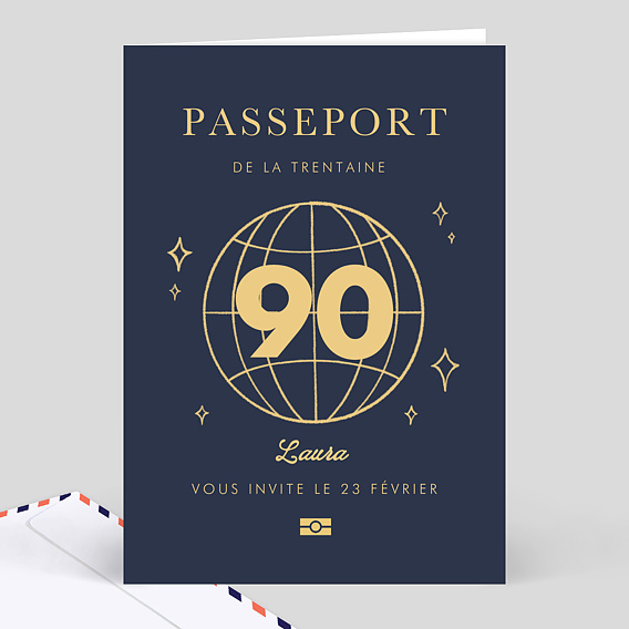 Invitation anniversaire Passeport