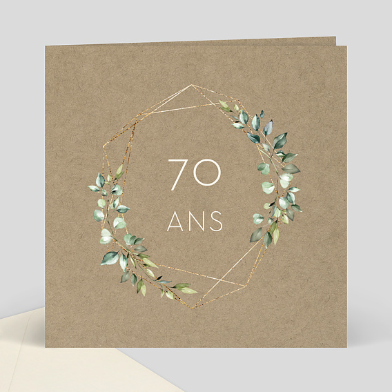 Invitation anniversaire Eucalyptus Elégant