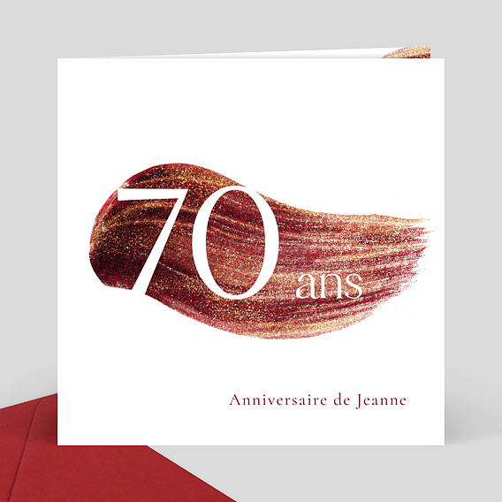 Invitation anniversaire Texture Grenat