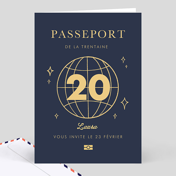 Invitation anniversaire Passeport