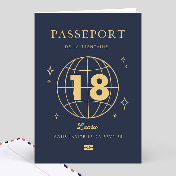 Invitation anniversaire Passeport