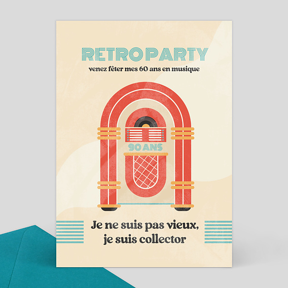 Invitation anniversaire Rétro Juke Box