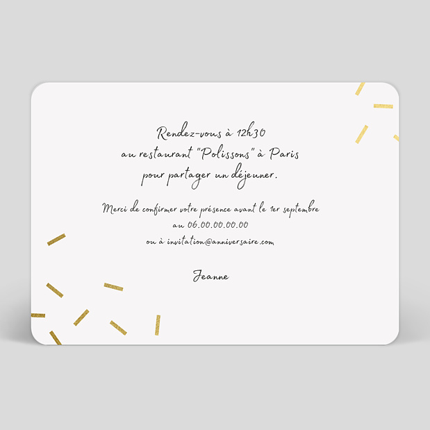 Invitation Anniversaire 90 Ans Chic Popcarte