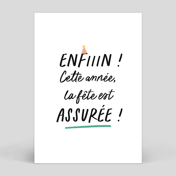 Invitation anniversaire Fête Assurée