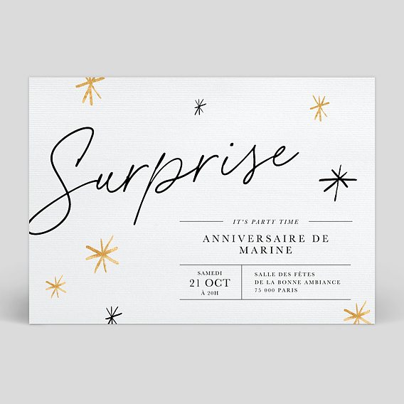 Invitation anniversaire Jolie Surprise