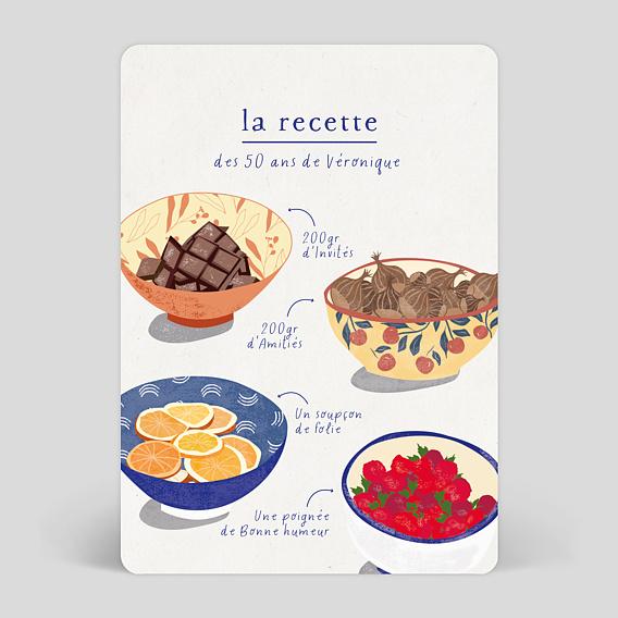 Invitation anniversaire Recette Anniversaire