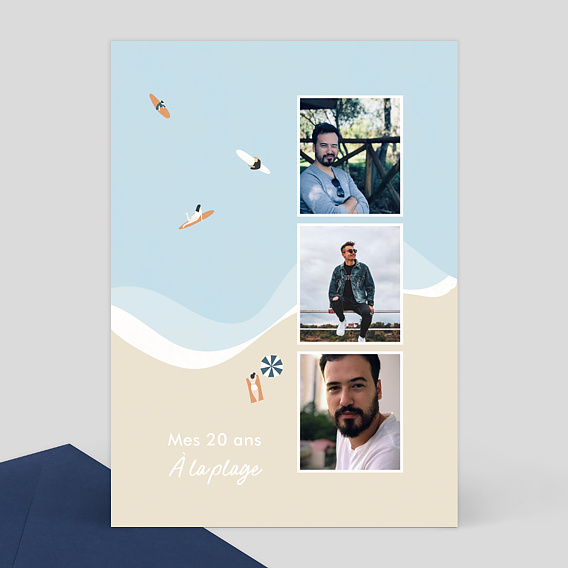 Invitation anniversaire Surfer Vibe