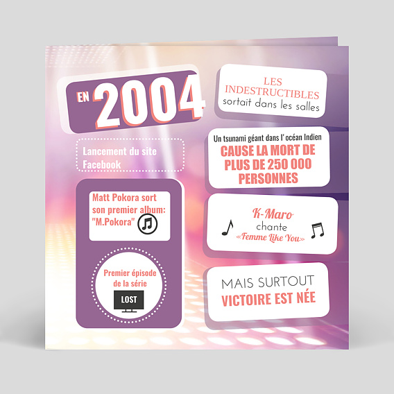 Invitation anniversaire Années 2000