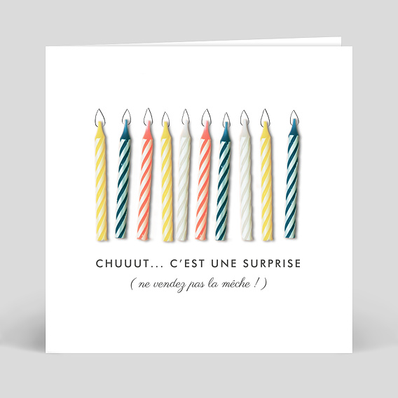 Invitation anniversaire Bougie Surprise