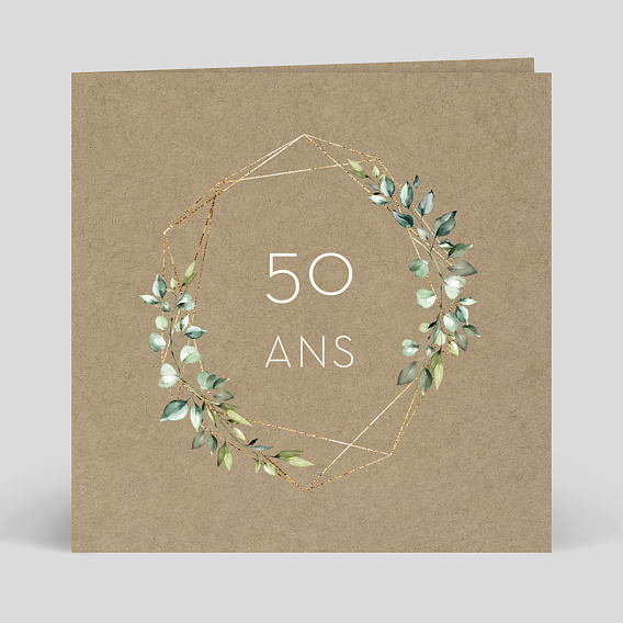 Invitation anniversaire Eucalyptus Elégant