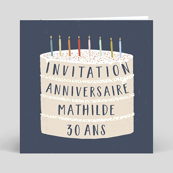 Invitation anniversaire Gâteau d'Anniversaire