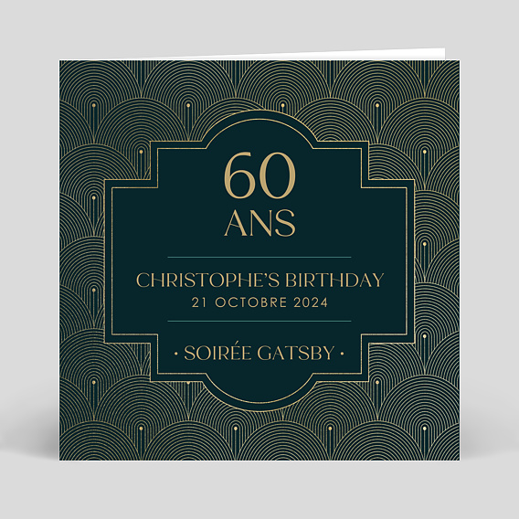 Invitation anniversaire Gatsby