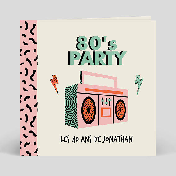 Invitation anniversaire Ghetto Blaster