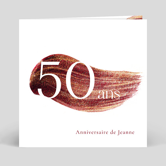 Invitation anniversaire Texture Grenat