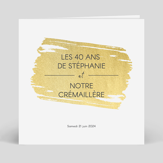 Invitation anniversaire Trait Ocre