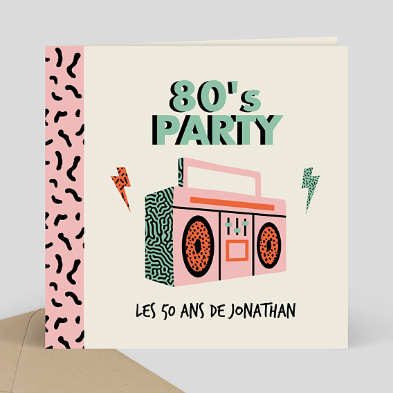 Invitation anniversaire Ghetto Blaster