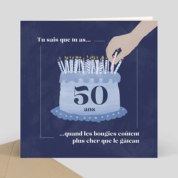 Invitation anniversaire Les Bougies Coûtent Plus Cher Que Le Gâteau