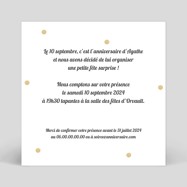 Invitation Anniversaire Surprise Popcarte