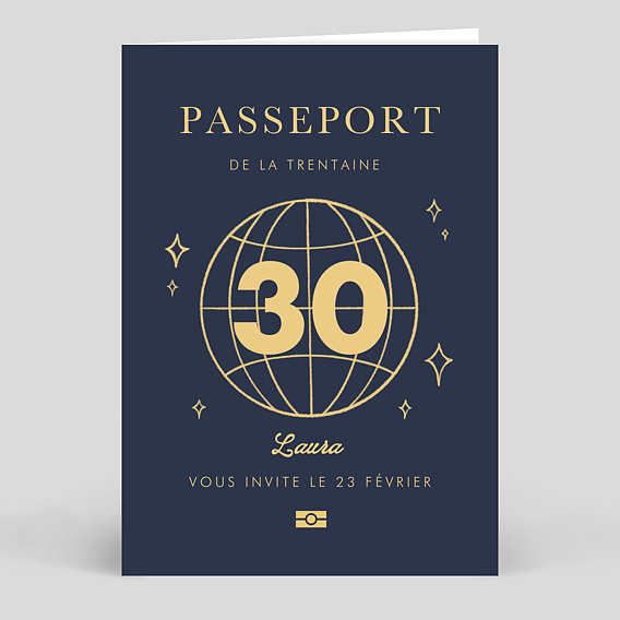 Invitation anniversaire Passeport