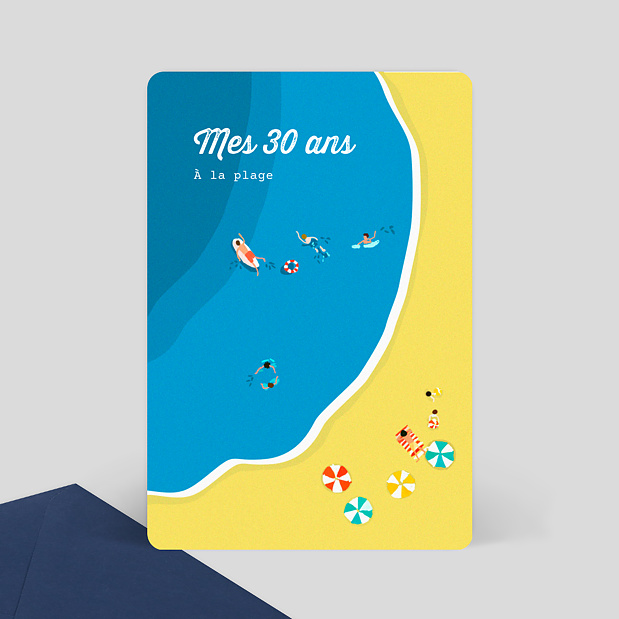 Invitation Anniversaire Beach Party Popcarte