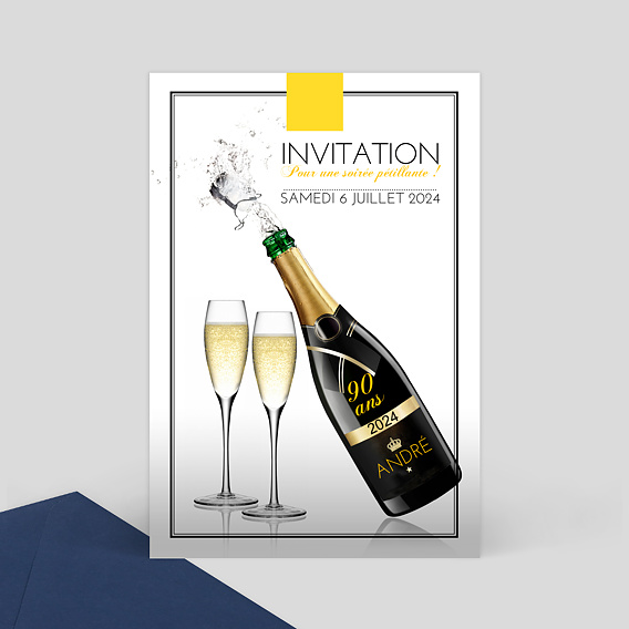 Invitation anniversaire Champagne