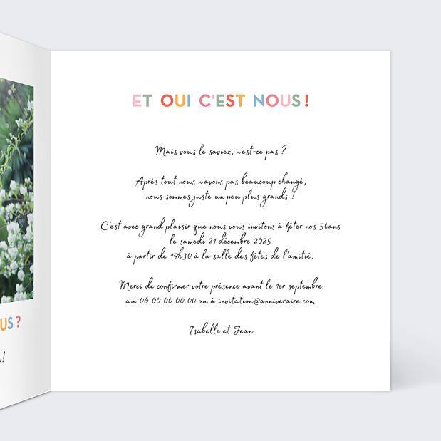 Invitation Anniversaire Colorée Multi Anniversaire